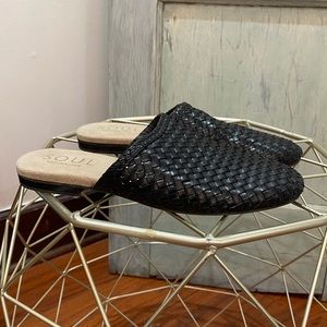 SOUL NATURALIZER MULES BASKETWEAVE BLACK SIZE 8